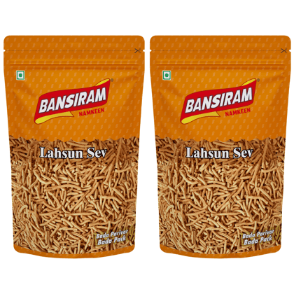 BANSI RAM Namkeen Lahsun Sev (Pack of 2 X 375g) Combo Pack - 750 gm