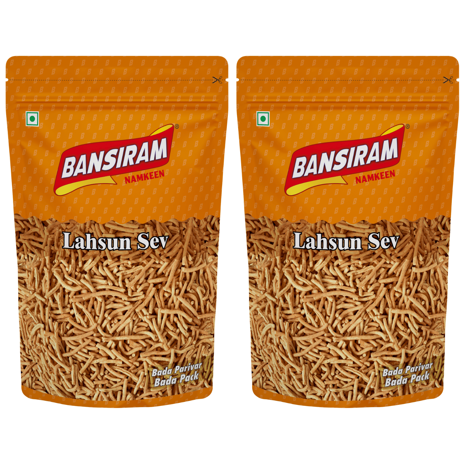 BANSI RAM Namkeen Lahsun Sev (Pack of 2 X 375g) Combo Pack - 750 gm