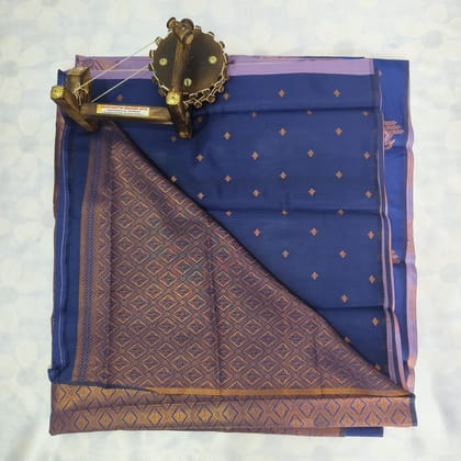 Rich Kubera Silk Cottton Saree with Blouse-Lavender
