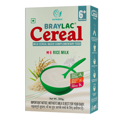 Braylac Cereal Rice Milk Bag in Box 300 gm for 6 to 24 months baby