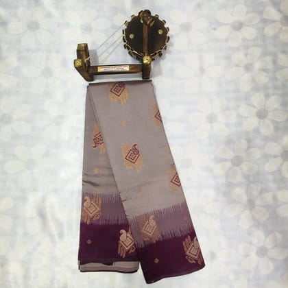 Rich Kubera Silk Cottton Saree with Blouse - Purple
