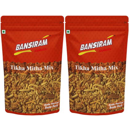 Bansiram Namkeen Tikha Mitha Mix ( Pack of 2 X 400g) - 800gm.
