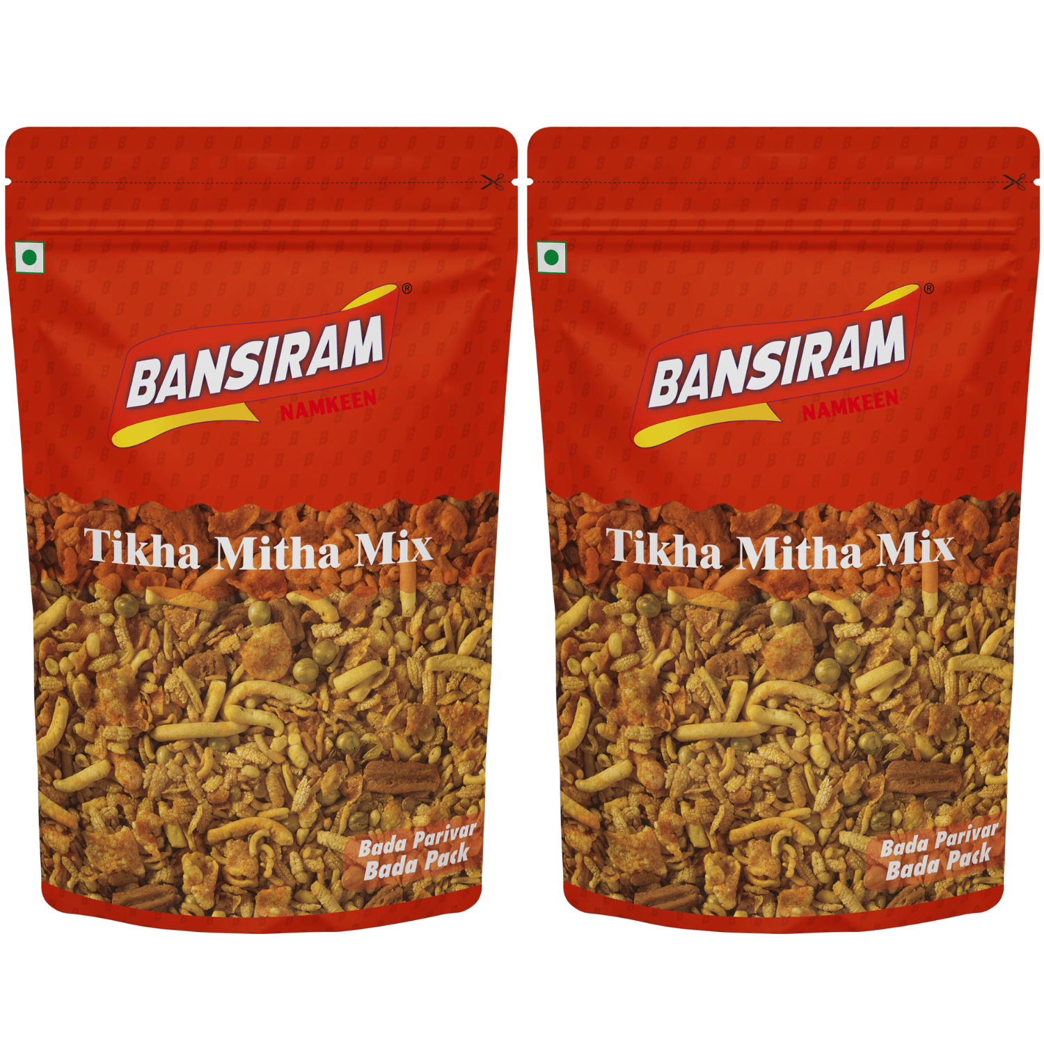 Bansiram Namkeen Tikha Mitha Mix ( Pack of 2 X 400g) - 800gm.