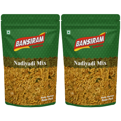 Bansiram Namkeen Nadiyadi Mix ( Pack of 2 X 400g) - 800gm.