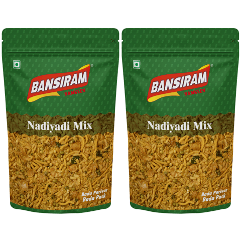 Bansiram Namkeen Nadiyadi Mix ( Pack of 2 X 400g) - 800gm.