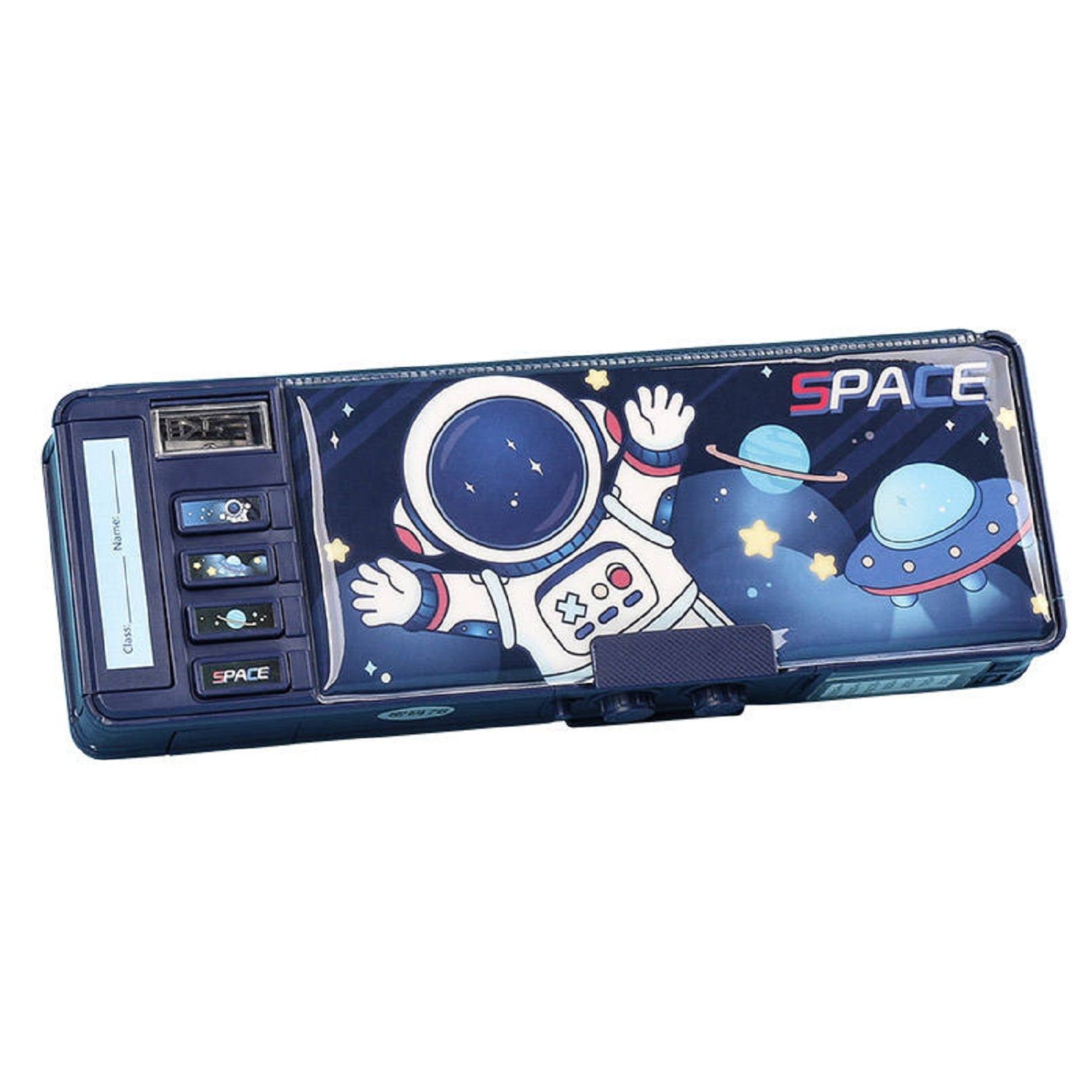 KTRS ENTERPRISE Cartoon Design Double-Layered Pencil Case Magnetic Plastic Metal Closure Multifunctional School Supplies Gift for Boys