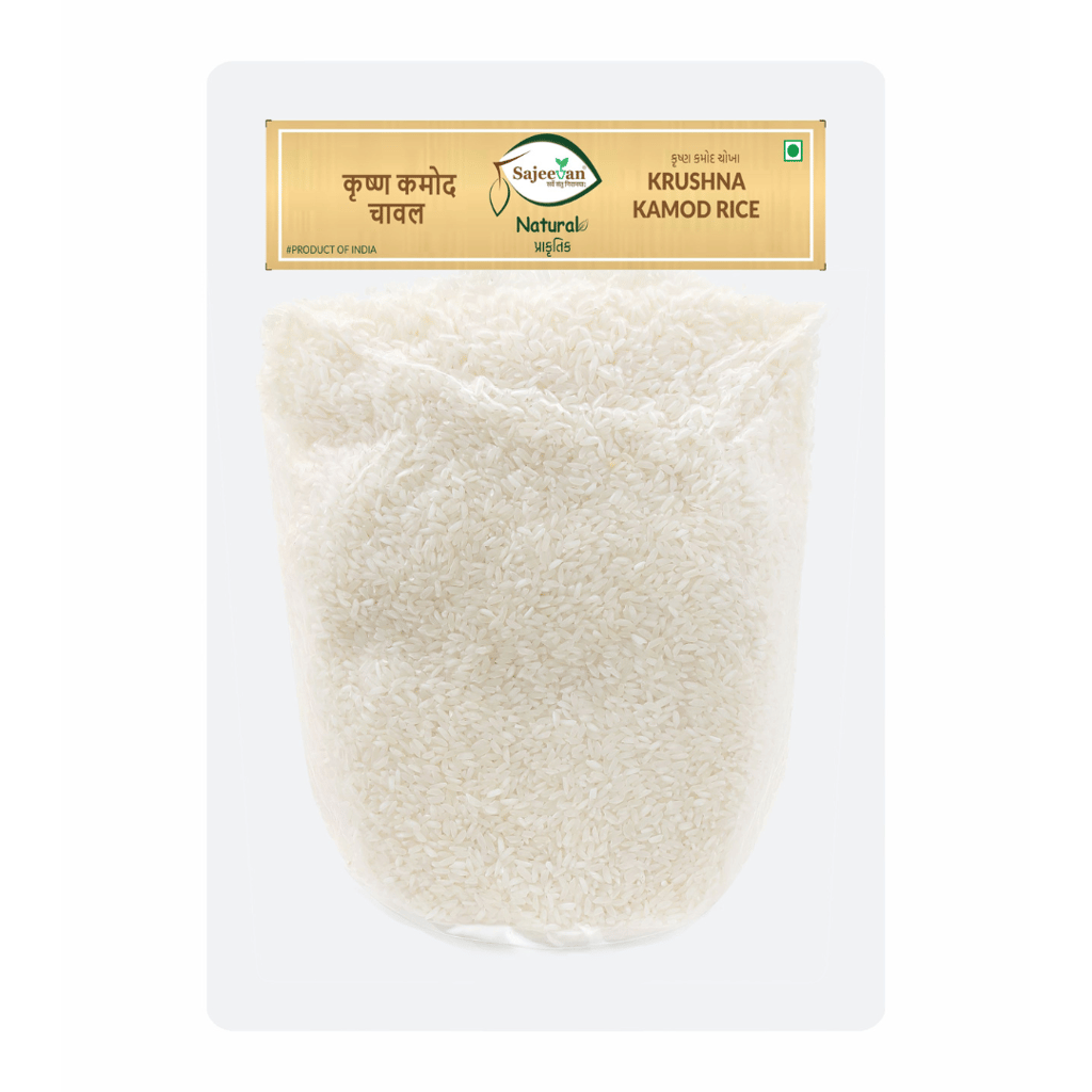 Organic Krushna Kamod Rice | Gujarati Traditional Rice | Aromatic & Soft Short Grain | Premium Traditional Gujarati Chawal | Easy to Digest & Soft Fragrant | 100% Natural | Chemical-Free | 1 Kg