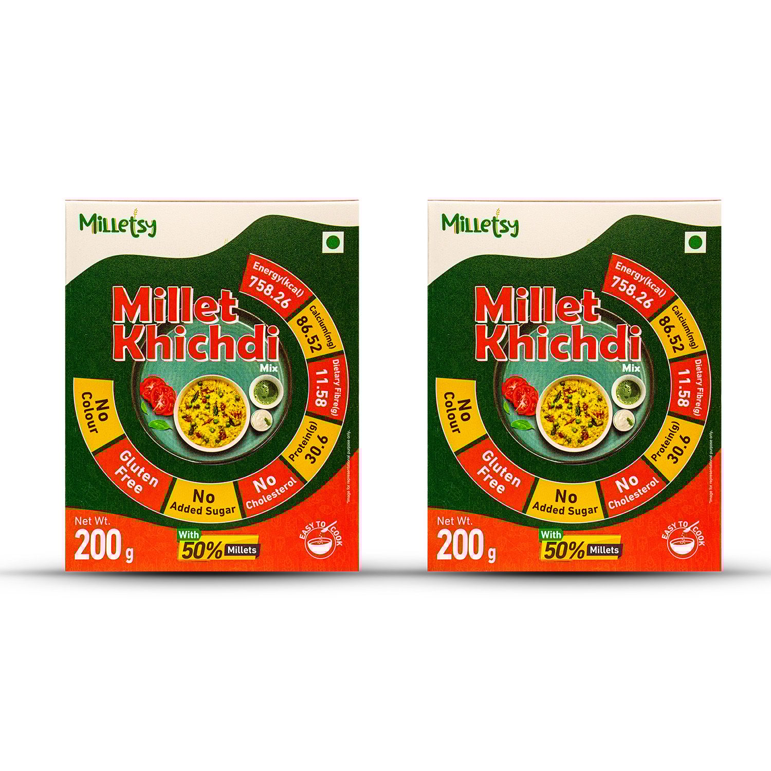 Milletsy Millet Khichdi Instant Mix Pack of 2| 200 gm each