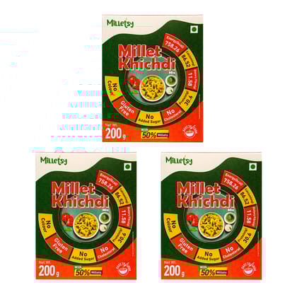 Milletsy Millet Khichdi Instant Mix Pack of 3| 200 gm each