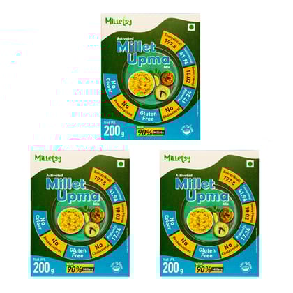 Milletsy Millet Upma Instant Mix Pack of 3| 200 g each