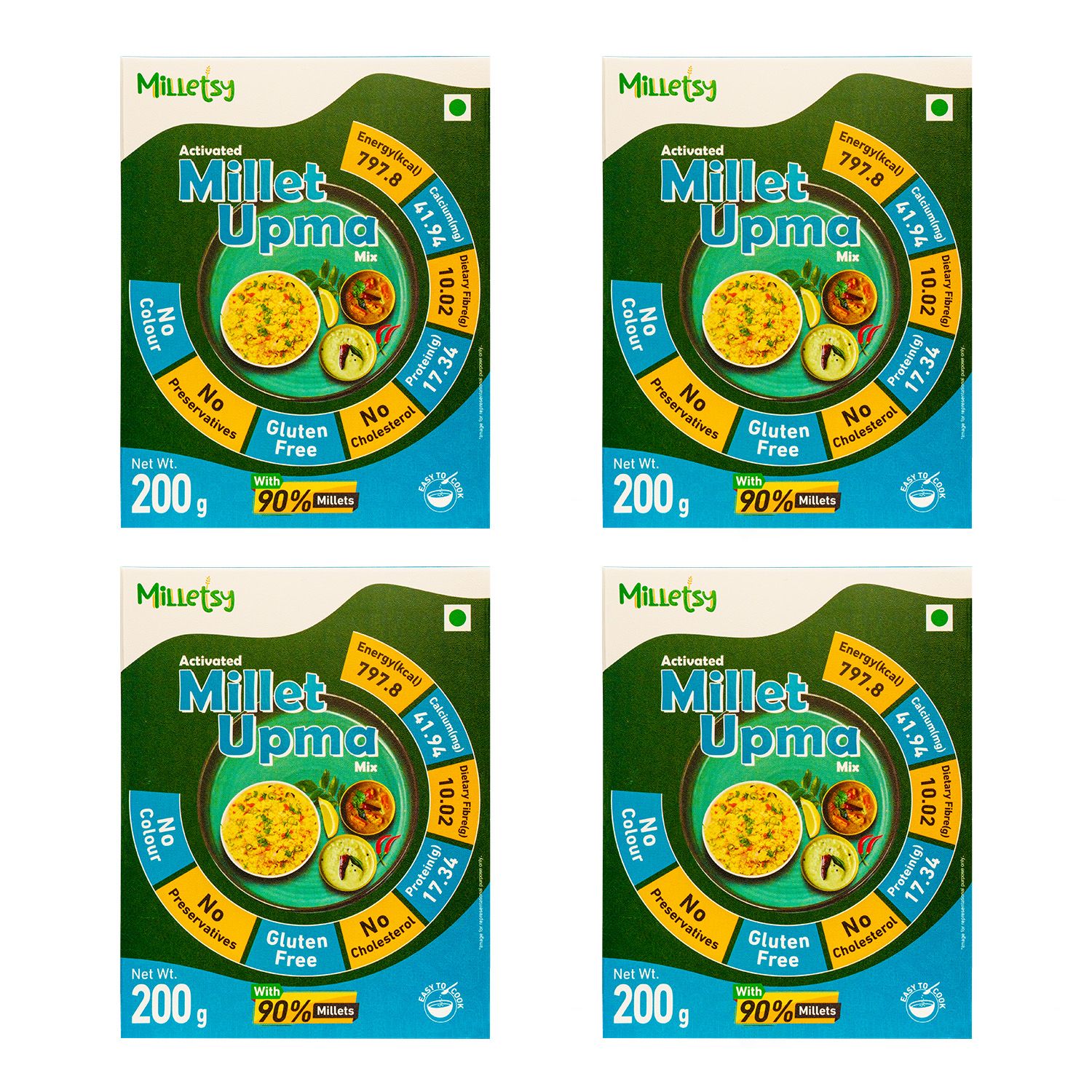 Milletsy Millet Upma Instant Mix Pack of 4 | 200 g each