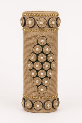 PearlBloom Jute Vase – A Handcrafted Rustic Charm with Elegant Detailing. PearlBloom Jute Vase – A Handcrafted Rustic Charm with Elegant Detailing.