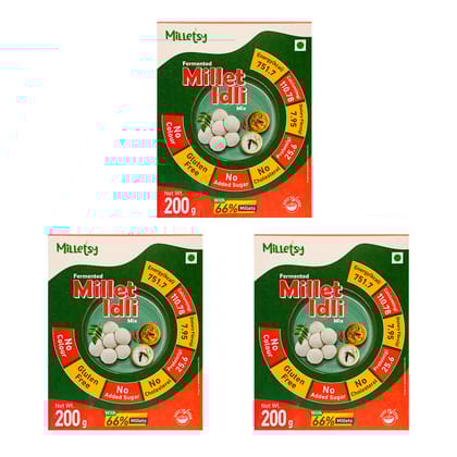 Milletsy Millet Idli Instant Mix Pack of 3 | 200 g each