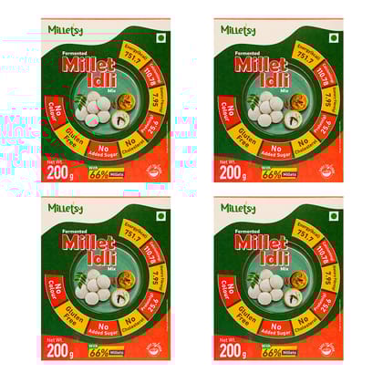Milletsy Millet Idli Instant Mix Pack of 4 | 200 g each