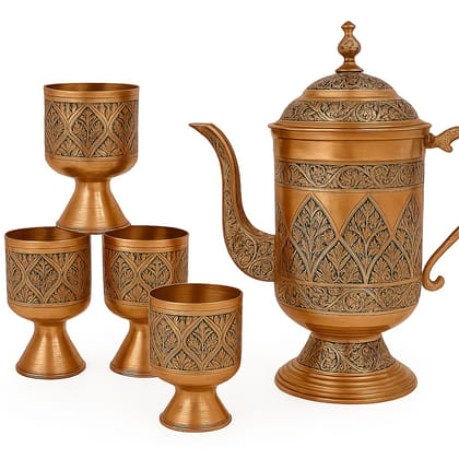 Kashmiri Handwork of Copper Jug Set Kashmiri Handwork of Copper Jug Set