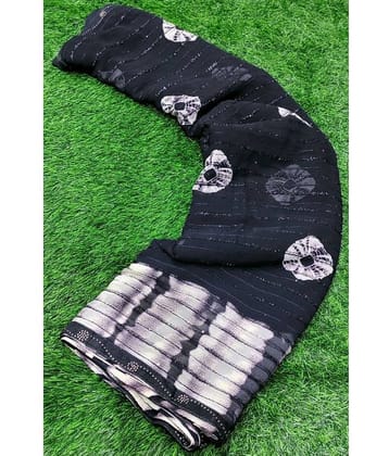 Bhuwal Fashion Georgette Printed Saree With Unstitched Blouse Piece ( Maroon )