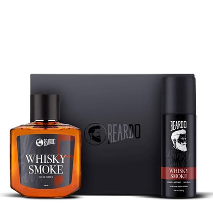 Beardo Whisky Smoke Perfume for Men Giftset |Eau De Parfum 100ml + Body Spray for men 120ml | Spicy, Woody - Oudh | Long Lasting Mens Perfume | Date night fragrance | Valentines day gift for husband | Gift for boyfriend | Gift for Men