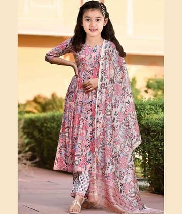 KV Fashion Girls Cotton Kurti with Pants ( Pack of 1 , Peach )