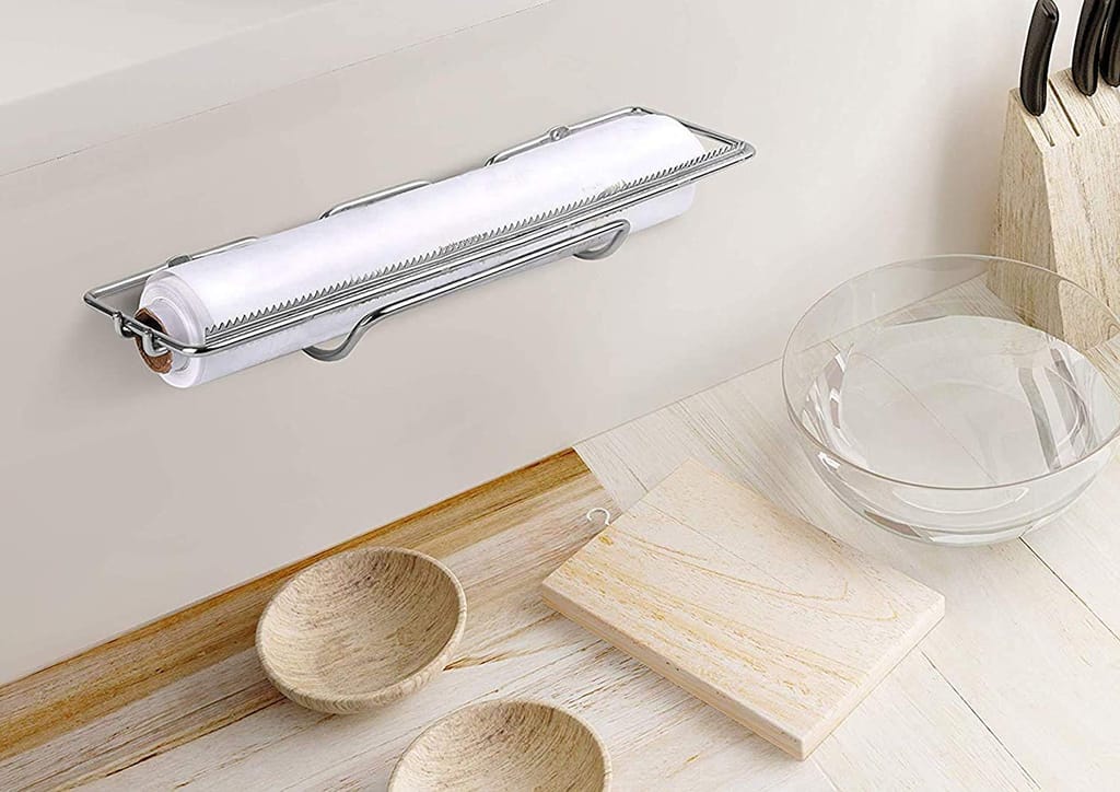 AJUSS Foil Cutter for Kitchen, Aluminium Foil Stand with Cutter, Stainless Steel (Silver)