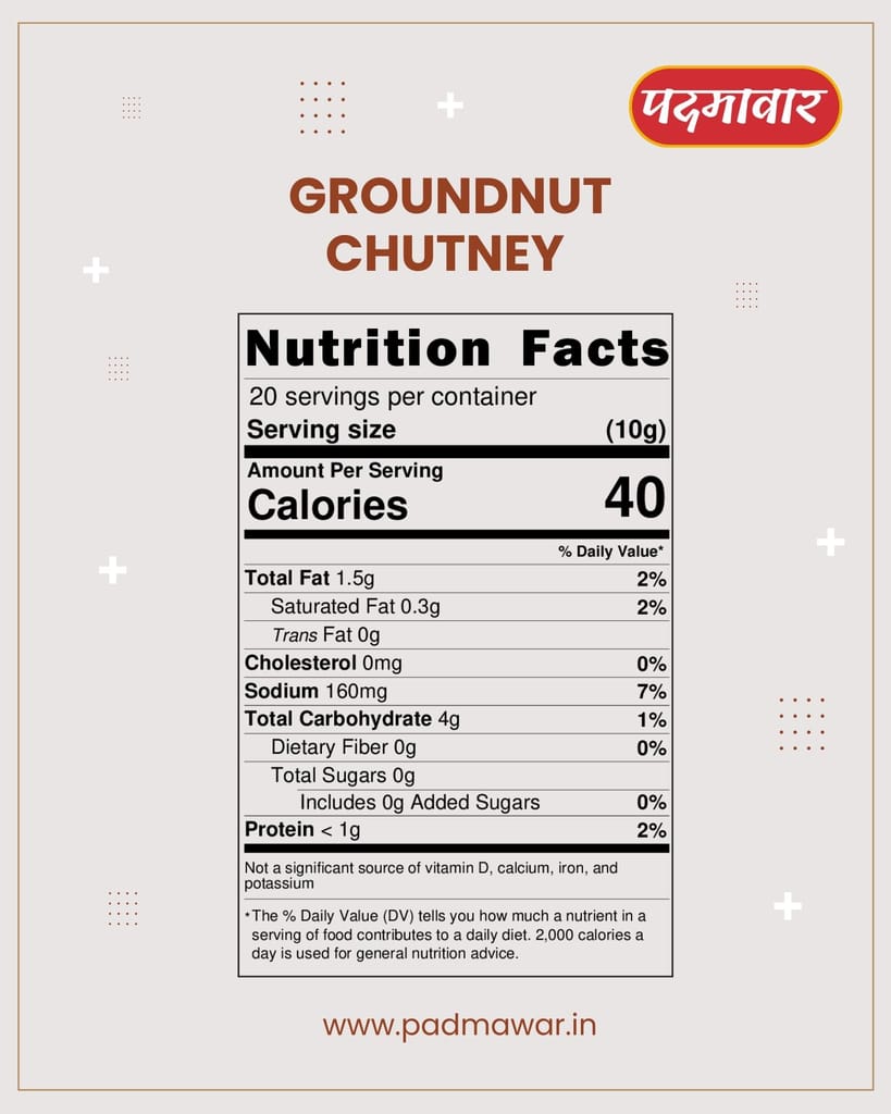 Padmavwar Groundnut Chutney 200g | 100% Natural | Savory Flavor