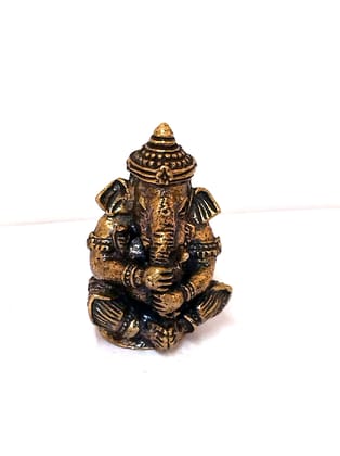Brass Ganesha Idol - Exquisite Antique Finish Brass Ganesha Idol - Exquisite Antique Finish