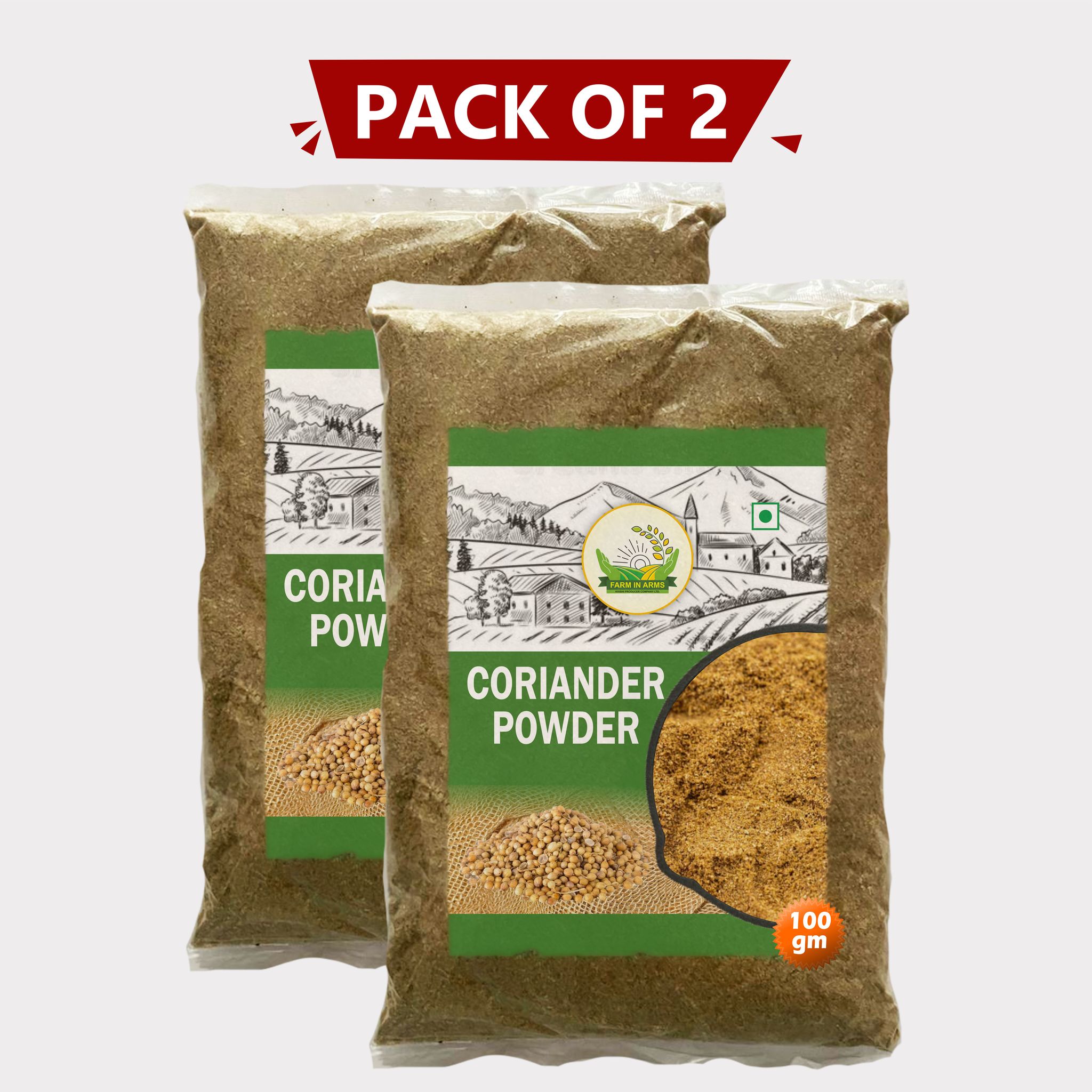 Coriander Powder 200gm (Pack of 2) by Arms Krishi Pure Coriander Powder Natural Color & Authentic Taste. 