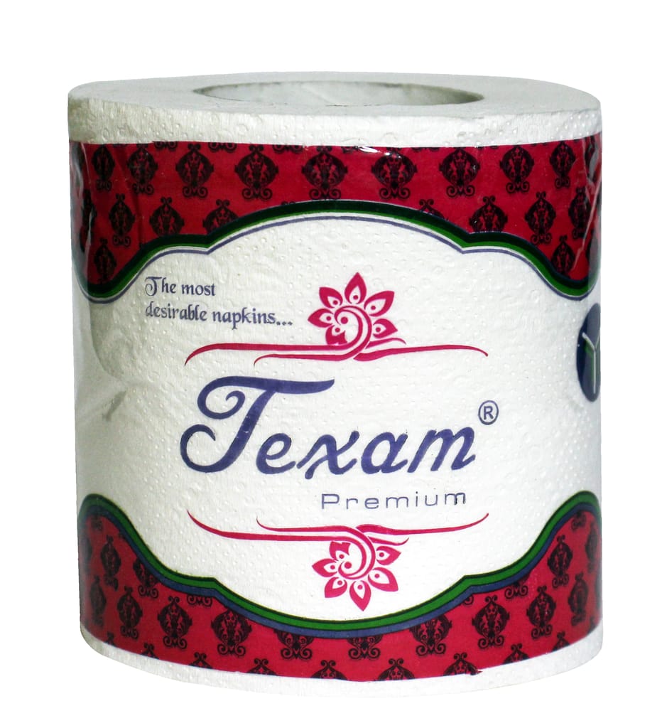 Texam 2 Ply Soft And Highly Absorbent Toilet Tissue Paper | 100% Natural Virgin Cellulose Fiber - Pack of 1 (270 Pulls Per Roll)