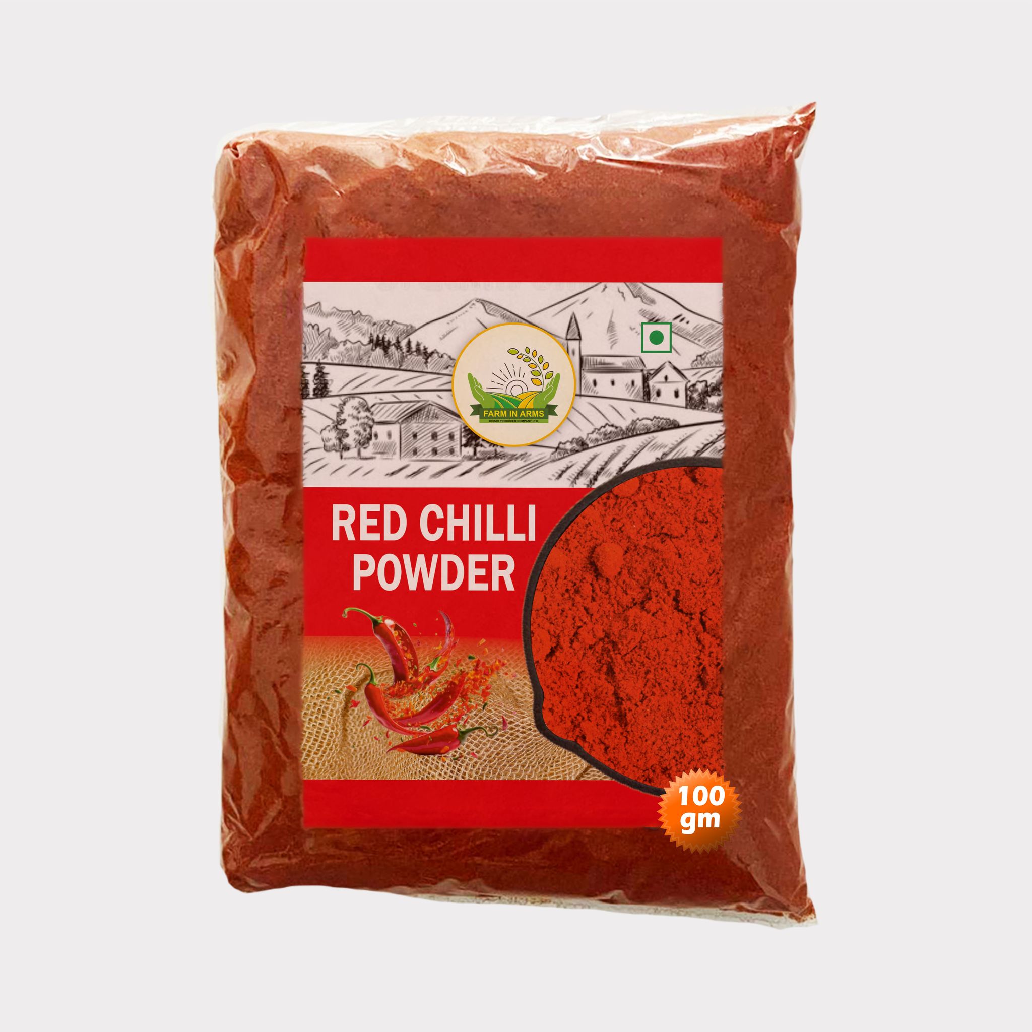 Pure Red Chilli Powder 100gm by Arms Krishi - Spicy, Vibrant & Authentic. 