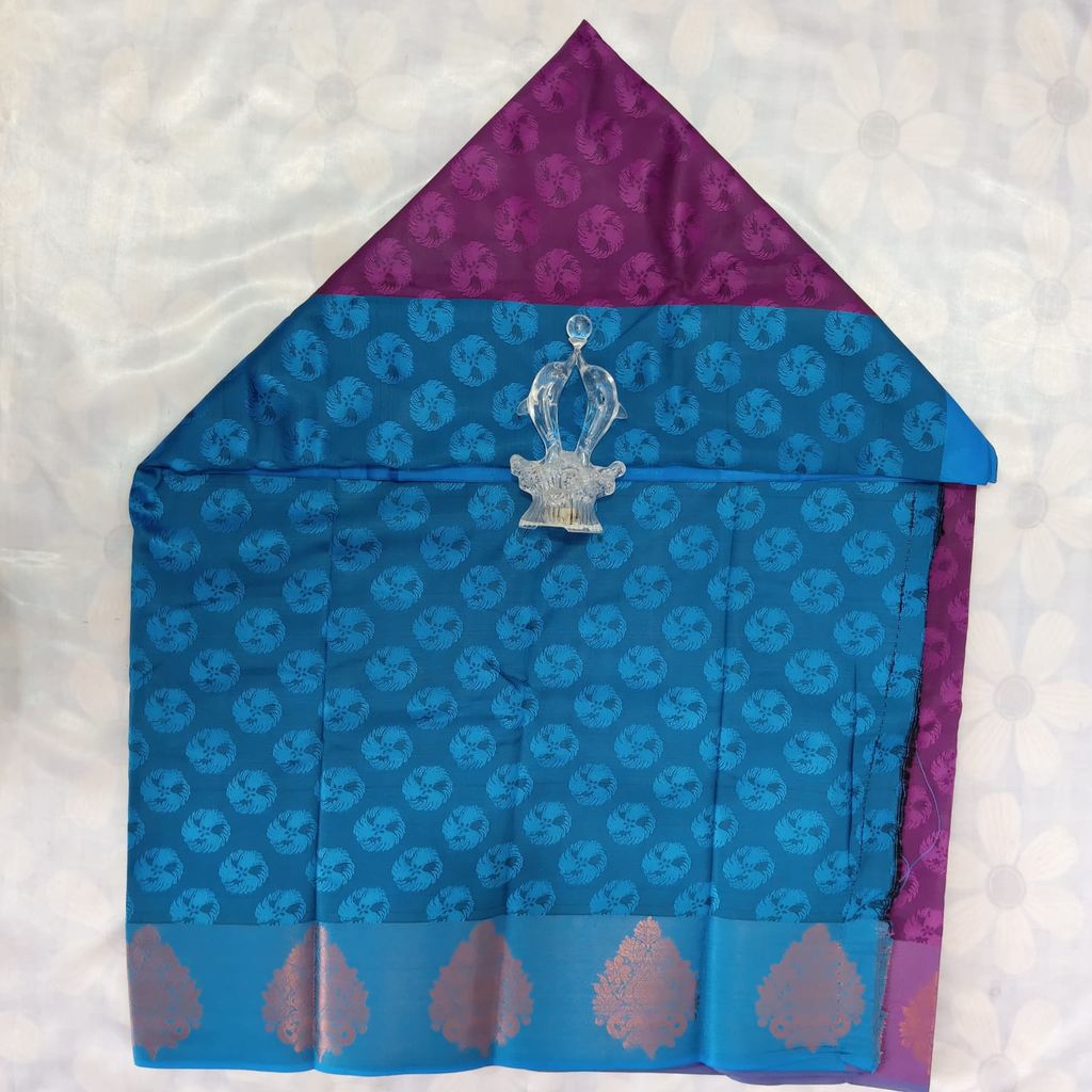 Poonthamil Silk Cotton Saree with Blouse - Mulberry color