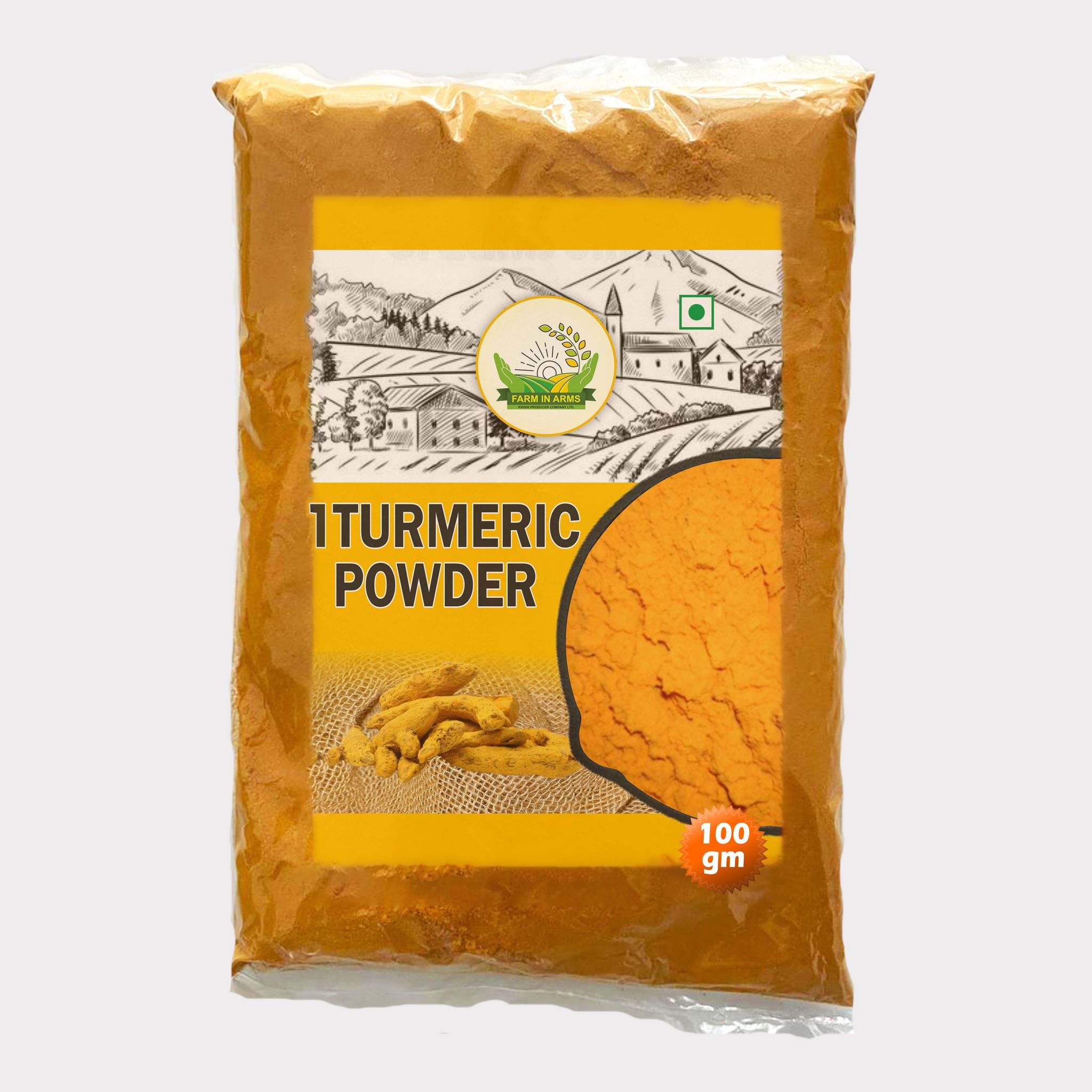 Turmeric Powder 100gm (Pack of 2) by Arms Krishi - Pure Haldi Powder for Everyday Cooking. 