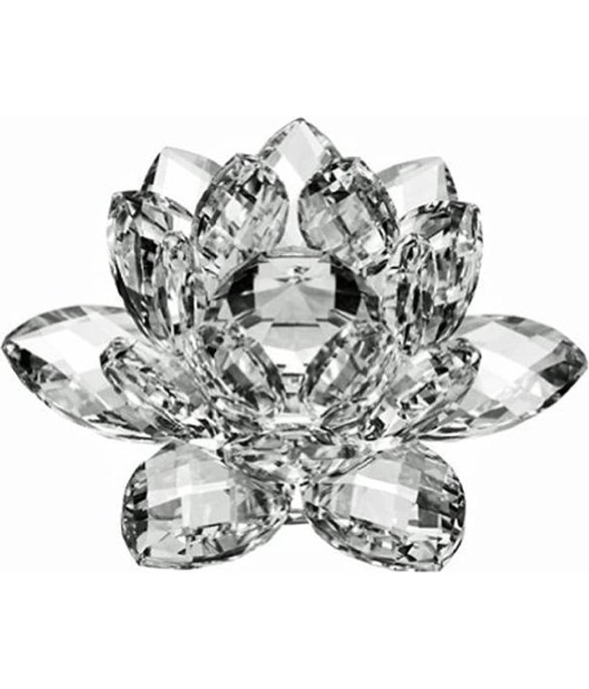 Queen Collection Crystal Lotus Flower - Peace Wealth And Prosperity Clear Hue Reflection