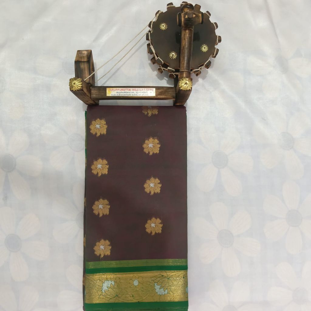 1000 Putta Original Cotton Saree with Blouse - Grey