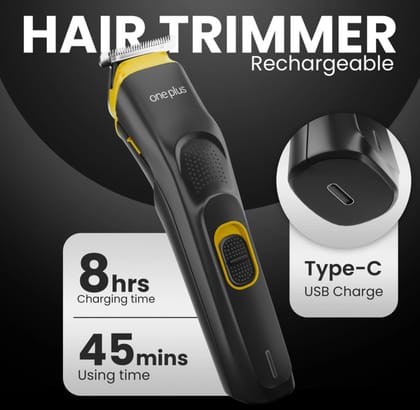 Groomx OP 11 Cordless Professional Hair Trimmer Titanium coated blade waterproof Trimmer 120 min Runtime 4 Length Settings  (Black & Yellow)
