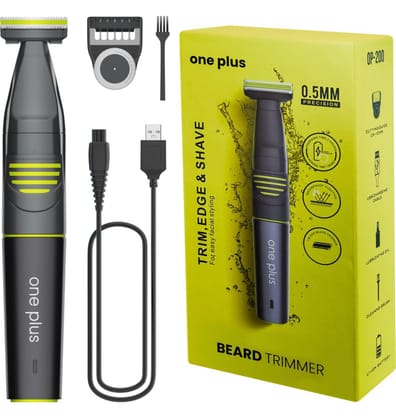 One Plus OP 200 T-blade Cordless Hair Trimmer Waterproof Trimmer 120 min Runtime 20 Length Settings  (Black)