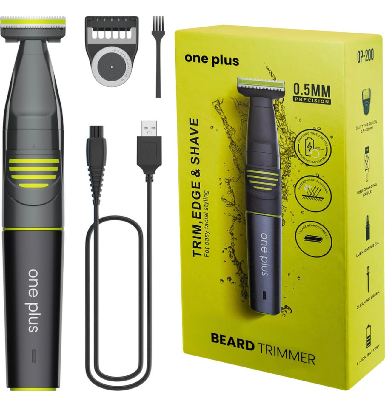 One Plus OP 200 T-blade Cordless Hair Trimmer Waterproof Trimmer 120 min Runtime 20 Length Settings  (Black)