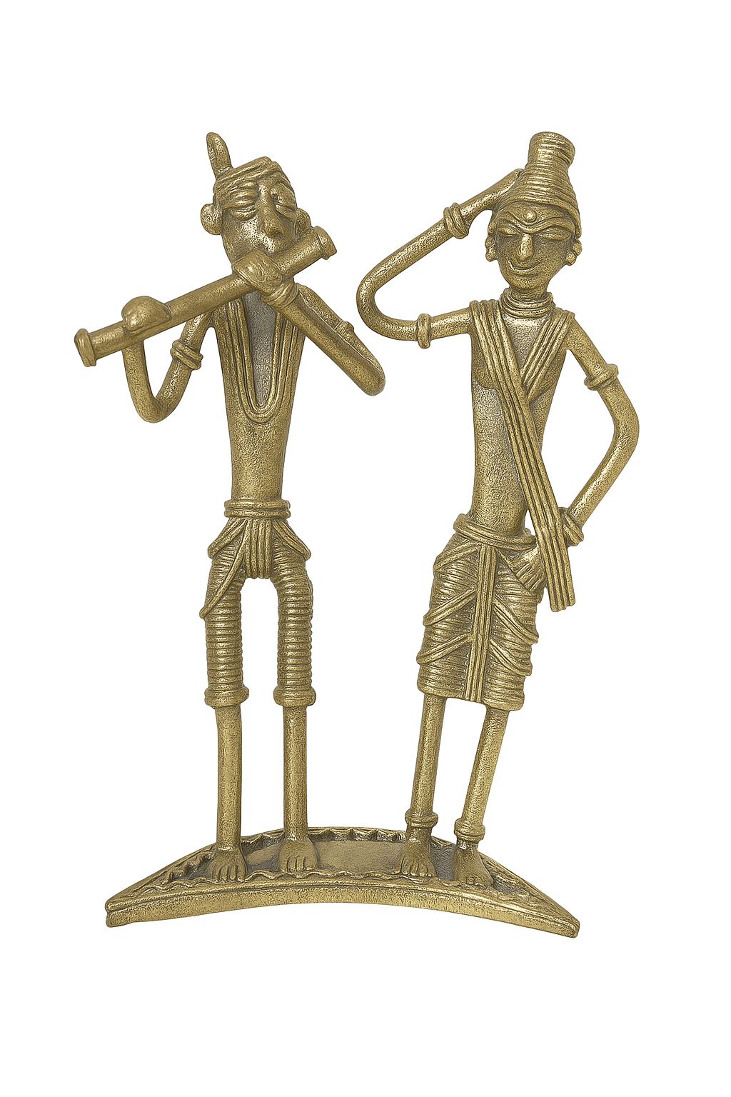 Tribal Harmony: Brass Musicians Figurine