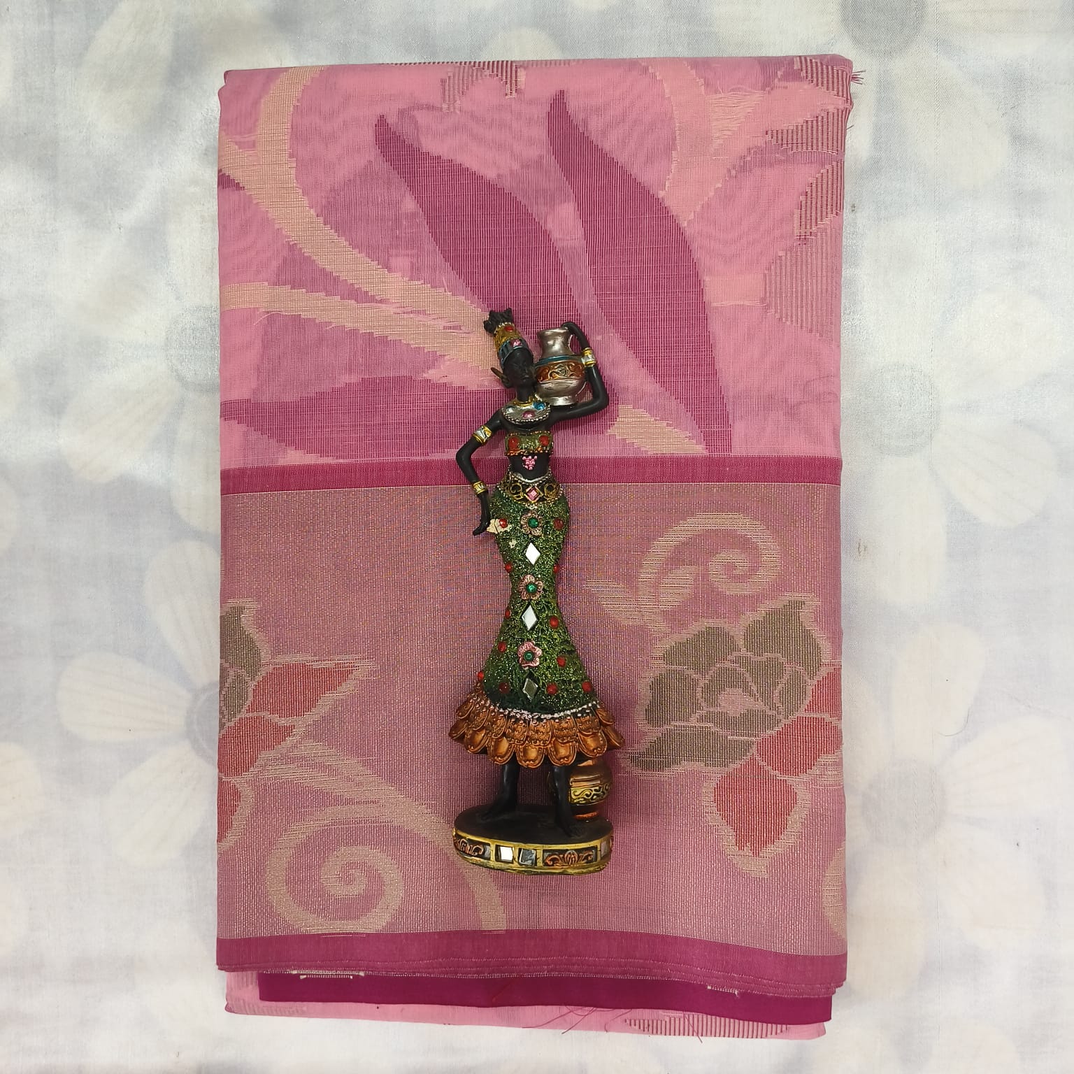 Poochampally Cotton Saree With Blouse - Pink