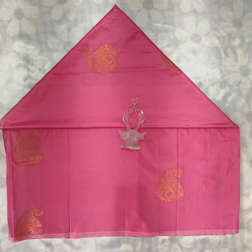 Soft Silk Saree with Blouse - Hot Pink