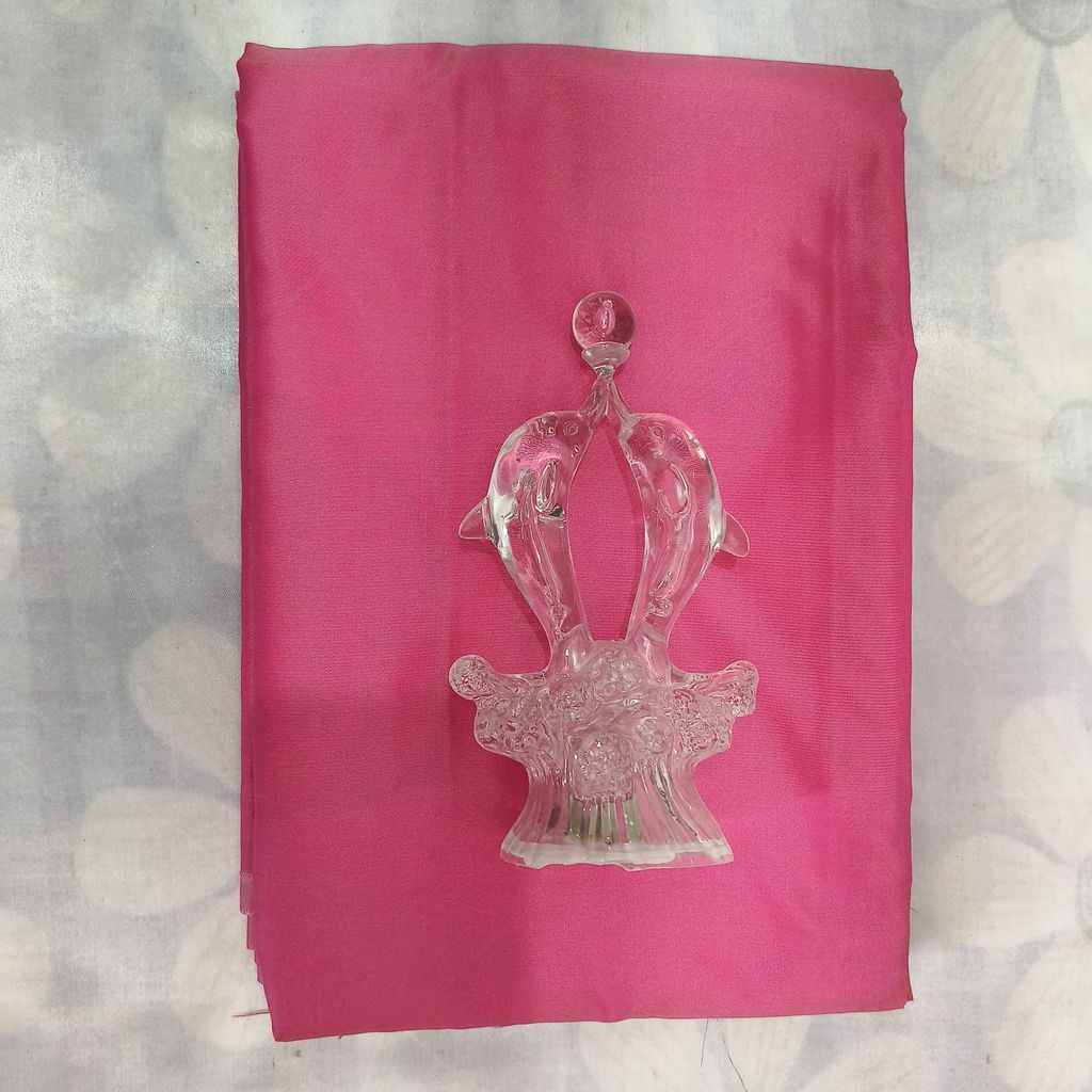 Soft Silk Saree with Blouse - Hot Pink