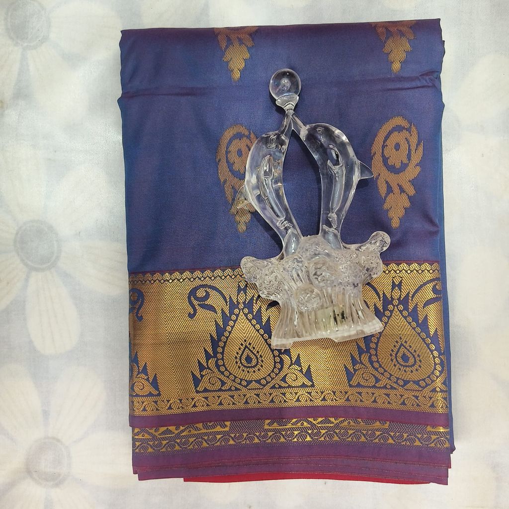 Soft Silk Saree with Blouse - Blue