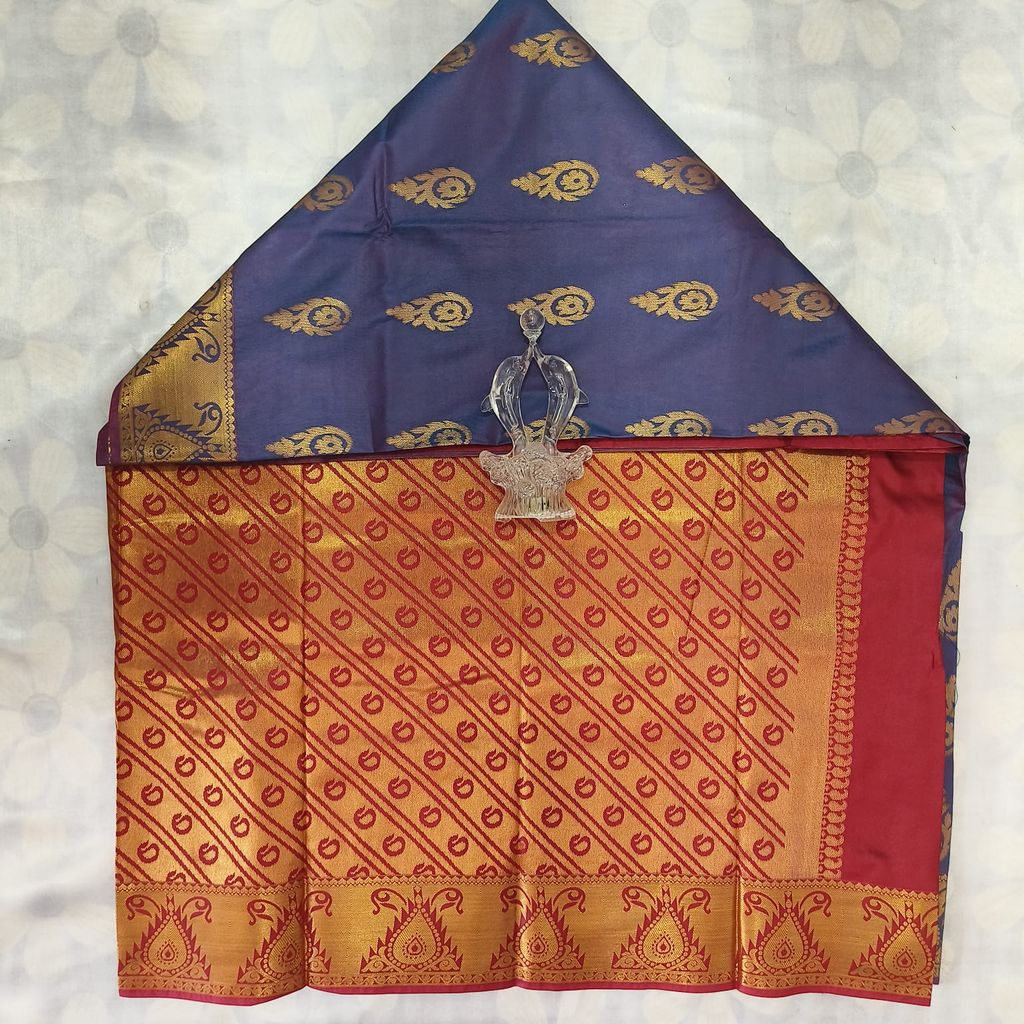 Soft Silk Saree with Blouse - Blue