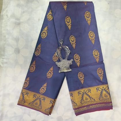 Soft Silk Saree with Blouse - Blue