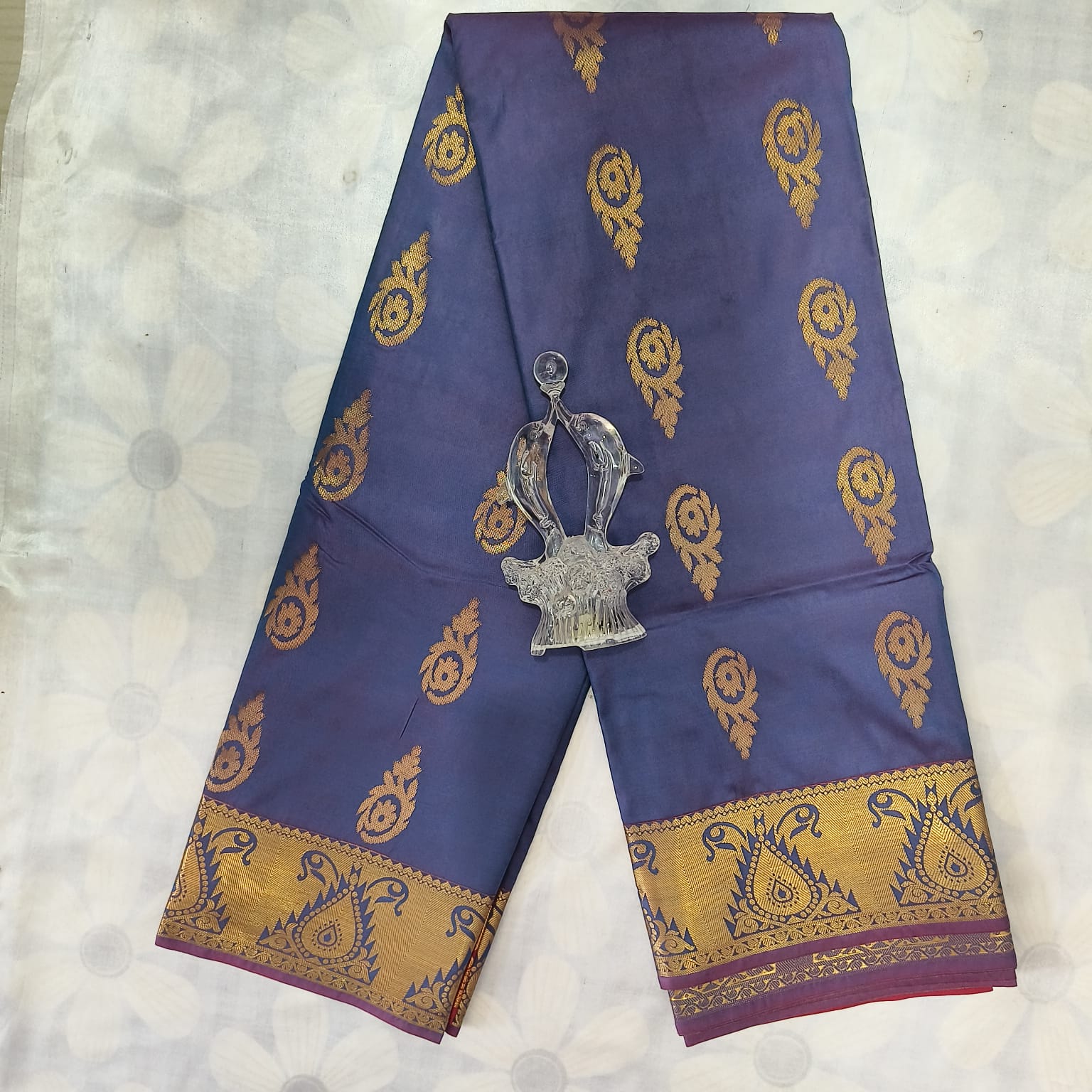 Soft Silk Saree with Blouse - Blue