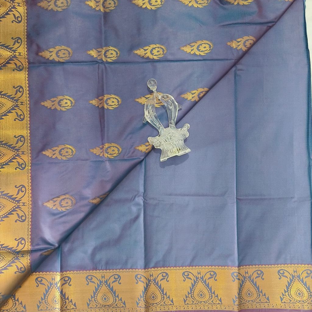 Soft Silk Saree with Blouse - Blue