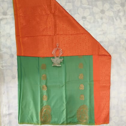 Soft Silk Saree with Blouse - Green