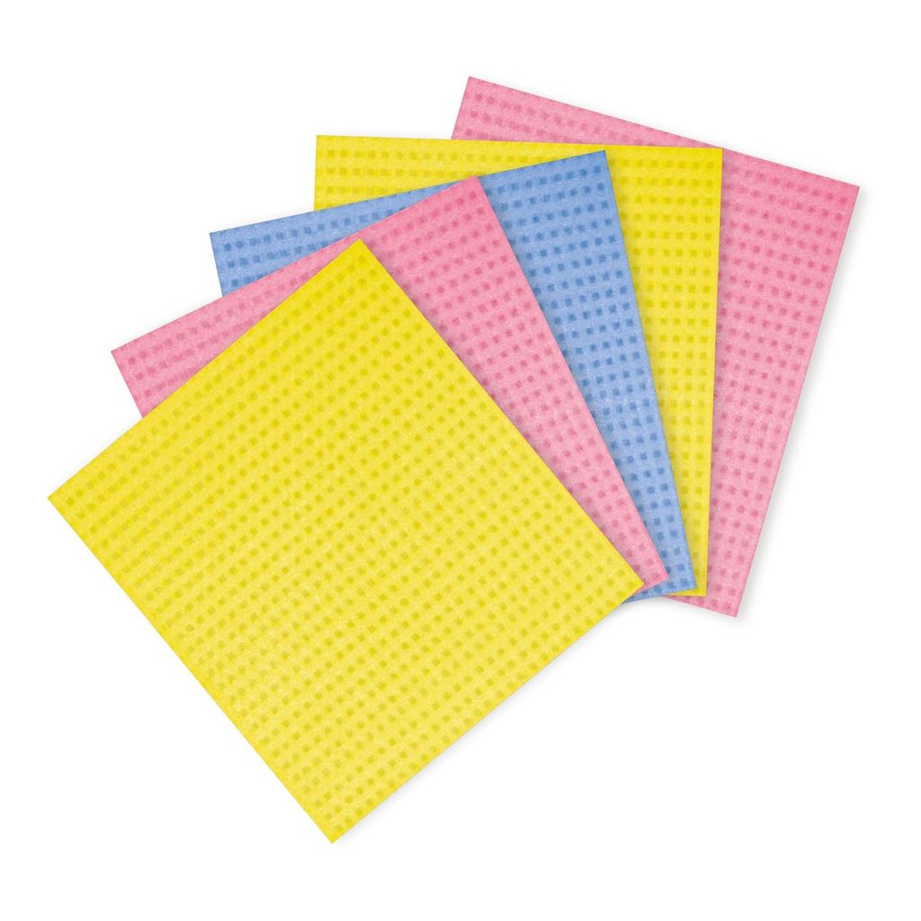 Spotzero By Milton Sponge Wipe, Pack of 5, Kitchen Cleaning Cellulose Sponge Wipes, Easy to Clean Multipurpose, Reusable, Super-Absorbed, Biodegradable & Multicolor
