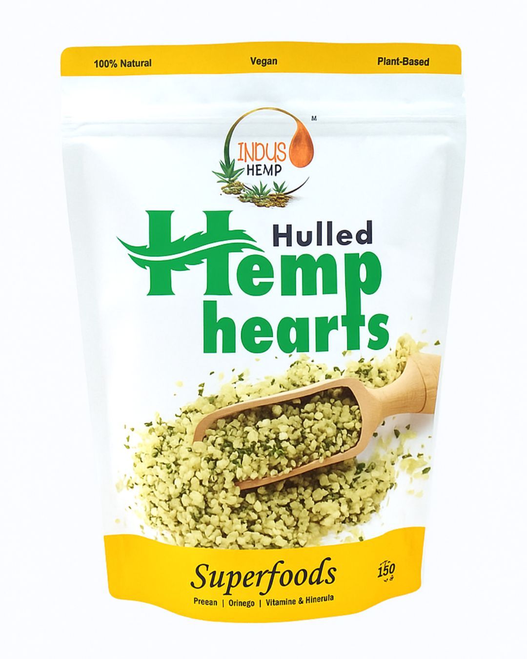 INDUS HEMP - Hemp Hearts/Hulled Hemp Seeds| 10g Protein | 12g Omegas 3 6 9 Per Serving | 20 Amino Acids | 100% Vegan and Organic