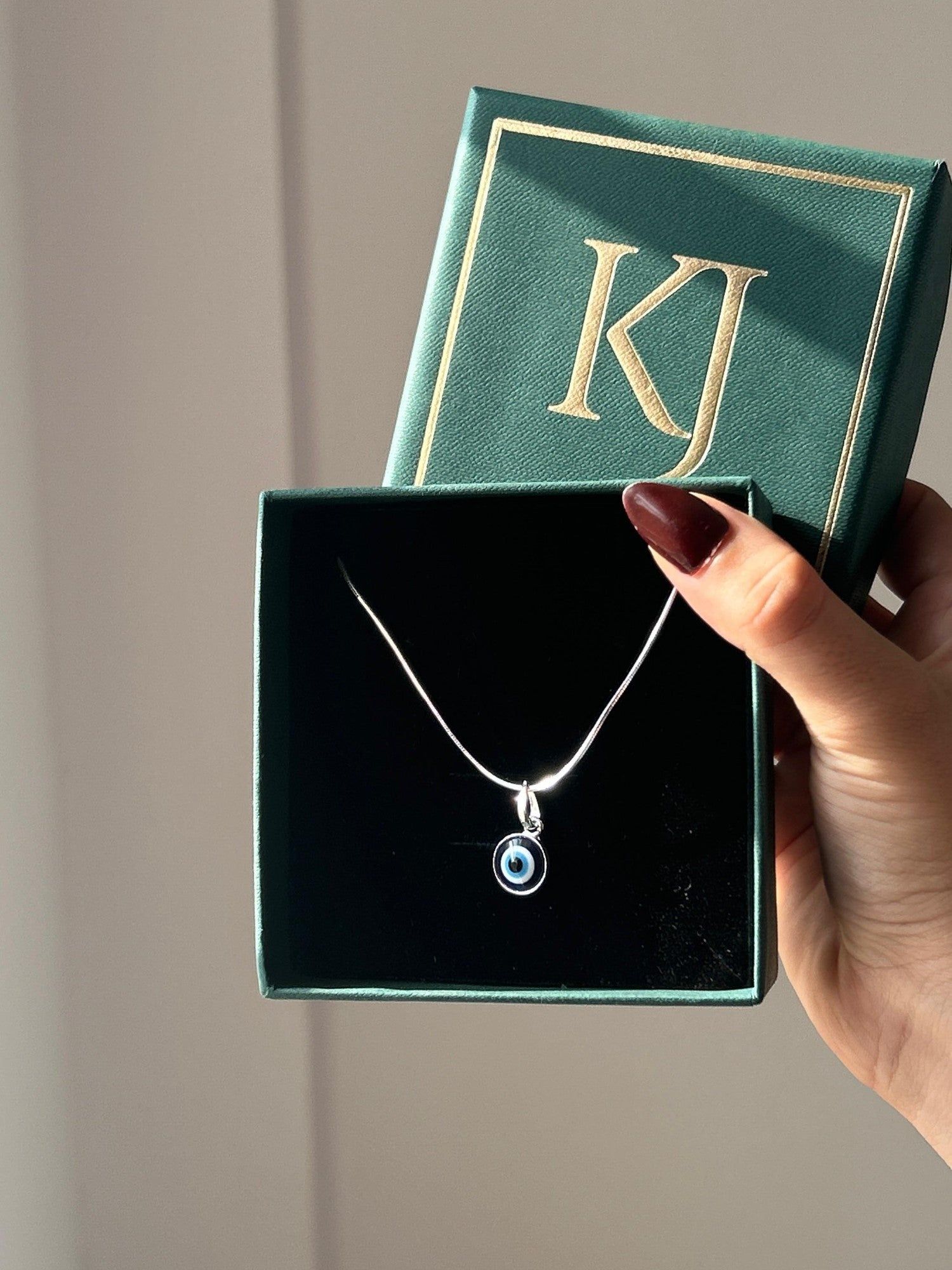 Shimmer Evil Eye Pendant With Chain | Pure 925 Silver-Pendant