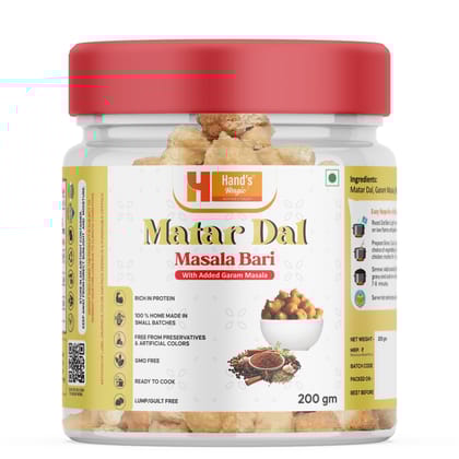 Hand’s Magic Matar Dal Garam Masala- Masala Bari | High Protein | Ready to Cook | 100% Homemade | No Preservatives | Natural & Healthy | 200g