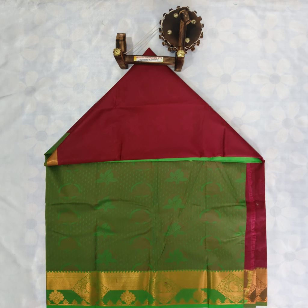 Poonthamil Silk Cotton Saree with Blouse - Rose